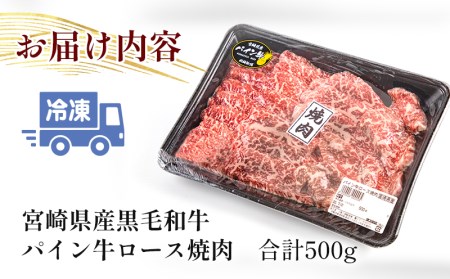 宮崎県産黒毛和牛パイン牛ロース 焼肉(500g)　肉 牛 牛肉