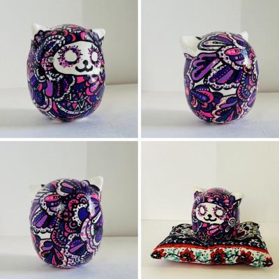 ふるさと納税 小山市 世界にひとつだけの手づくり猫だるまセット(猫耳付きだるま・座布団・布袋) |  | 02