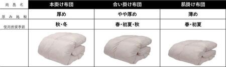 【190×210cm　アイボリー】おのみちdown　羽毛合い掛け　中厚ふとん（D)