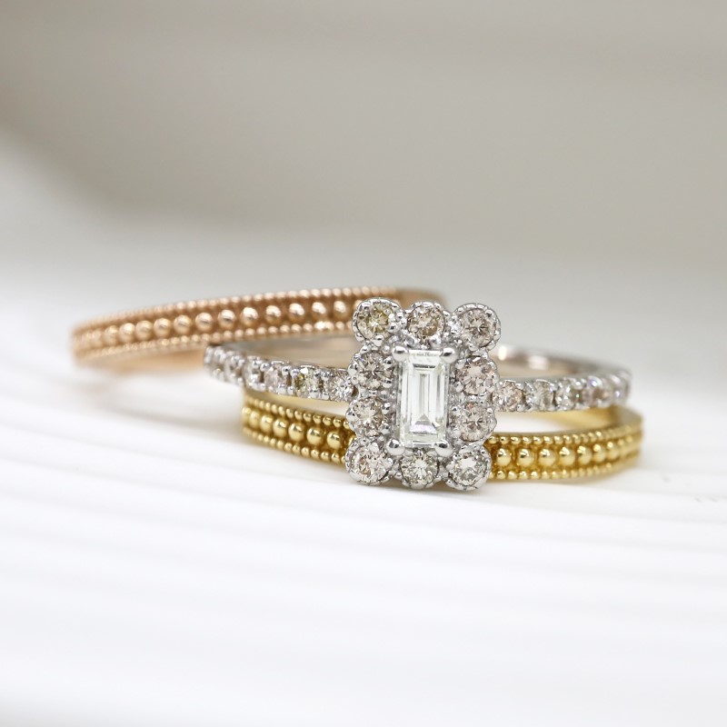 甲府市発 ダイヤモンドリング 0.4ct k18/pt900 [WR-2893]