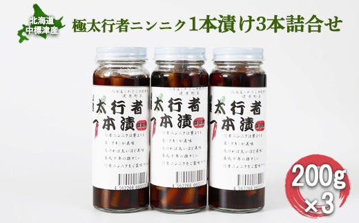 極太行者ニンニク 1本漬け 200g 3本 セット オンライン 申請 ふるさと納税 北海道 中標津 行者ニンニク 行者にんにく 幻の山菜 山菜 山の幸 野菜 万能 調味料 疲労回復 健康効果 長寿 体力増強 ご飯のお供 お酒のあて 中標津町【2000201】