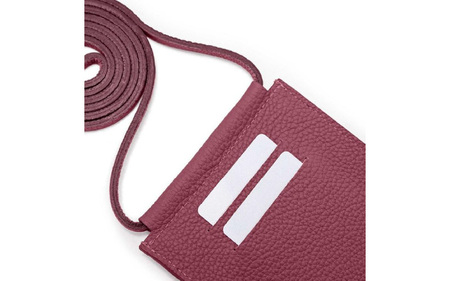 (MAROON)スマホとカードを美しく持ち運ぶ 本革マルチポシェット SPUR(ｼｭﾌﾟｰﾙ)