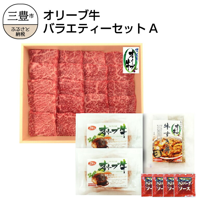 【ふるさと納税】オリーブ牛 切り落とし モモ スライス ハンバーグ バラエティーセット [ 讃岐牛 すき焼き しゃぶしゃぶ 焼肉 ランキング ブランド牛 小間 牛肉 お肉 国産 一押し 送料無料 牛肉　切り落とし 三豊市 30000 30,000円 代 返礼品 人気 セット 株式会社ササハラ ]