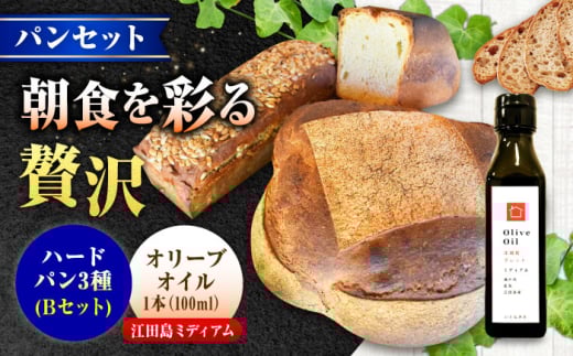 【11月中旬〜5月頃まで順次発送】「石窯パン詰め合わせBセット」とEVオリーブオイル「江田島ブレンドミディアム100ml」セット ハードパン オリーブオイル 江田島市/しまのぱんsouda！ [XAQ020] パン 天然酵母 国産小麦 オリーブオイル エキストラバージン エクストラヴァージン オイル セット 詰め合わせ 人気 パン 石窯パン 国産小麦 天然酵母 ハードパン ハード系 パン