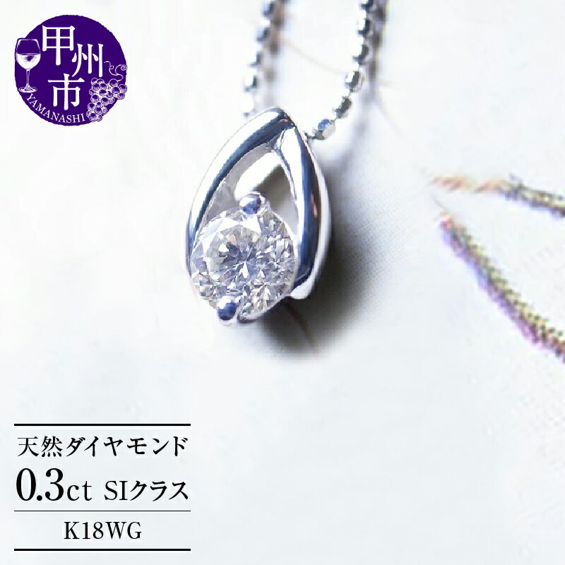 【ふるさと納税】 ネックレス ペンダント ファッション K18 WG 天然 ダイヤ 一粒 "twinkle sim" 18金 ゴールド ダイヤモンド シンプル ブライダル SIクラス 品質保証書付 n-02 (KRP) 【M17-1411】