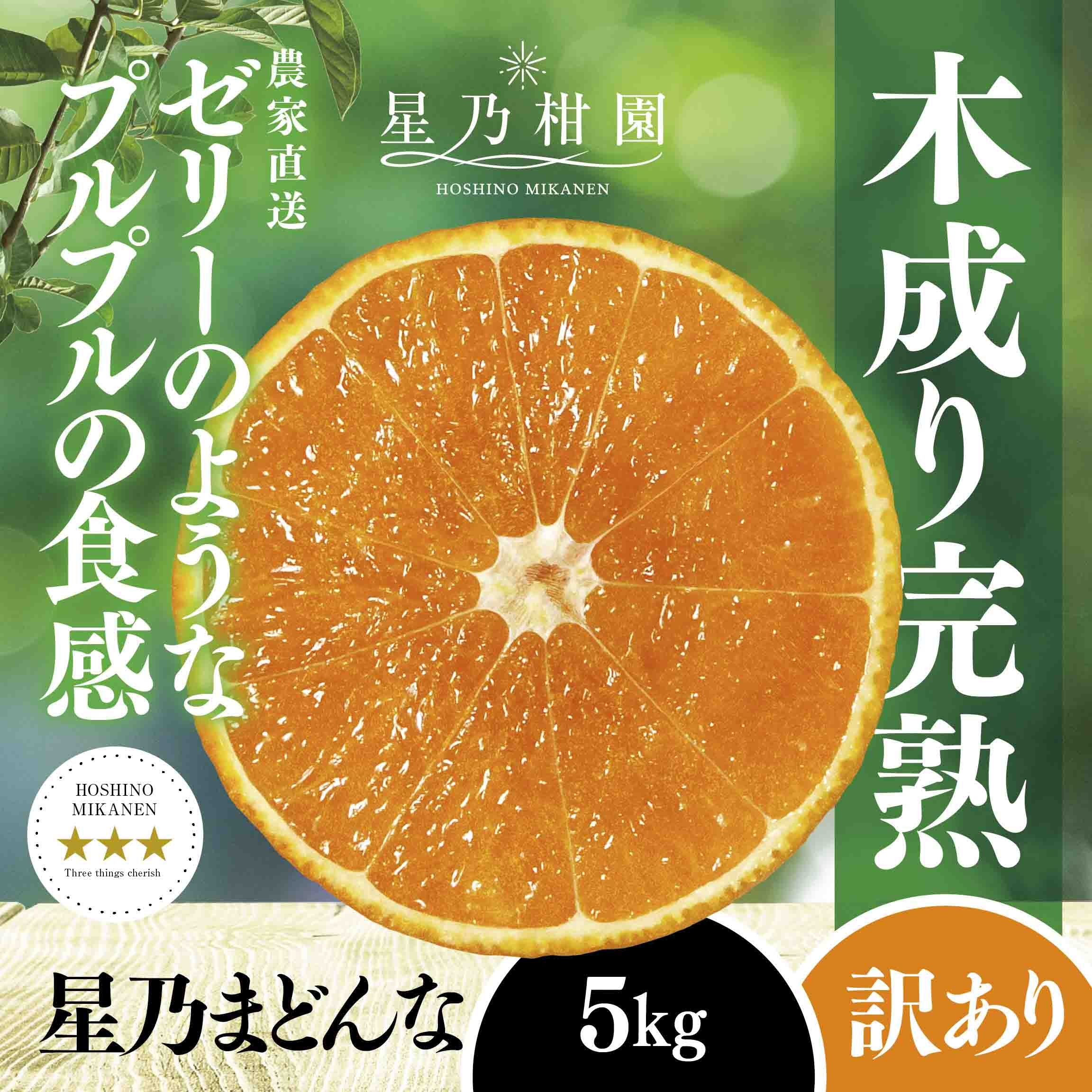 
                  ＜三つ星ブランド＞【訳あり】2024年先行受付 星乃みかん園の 星乃まどんな(5kg)【D45-62】_みかん ミカン マドンナ 紅まどんな同品種 柑橘 柑橘類 フルーツ 果物 くだもの 人気 美味しい 愛媛県 八幡浜 ふるさと 訳あり【1339328】 YWTAZ025
                