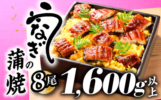 
                  CF044.うなぎの蒲焼８尾（計１６００g以上）『１～２ヶ月前後でお届け！！』
                