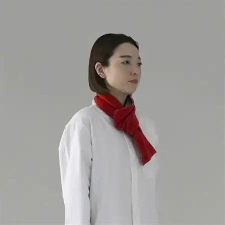 【 OTA KNIT 】ちくちくしないマフラー 無地(レッド×グレー)_装飾品・工芸品 マフラー・手袋 服飾小物 _【1554347】