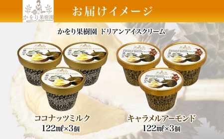 ドリアン アイスクリーム 2種 計6個 ココナッツミルク キャラメル アーモンド カップアイス スイーツ お菓子 ソフトクリーム おやつ デザート ご当地アイスセット 詰め合わせ お取り寄せ ギフト 