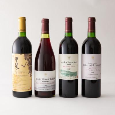 ふるさと納税 韮崎市 赤ワイン4本飲み比べセット　750ml×4本