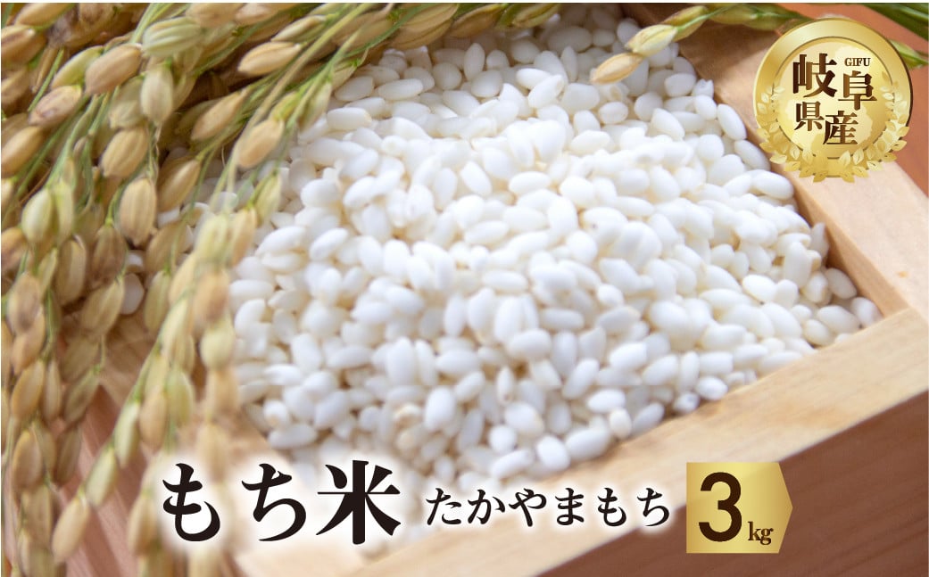
            令和7年産 もち米 3kg たかやまもち米 米 もち米 こめ ごはん 白米 岐阜県産 本巣市 お米 精米 おにぎり 弁当 やわらかい もちもち 餅 旨味 甘い 和食 寿司 アグリード [mt555]
          