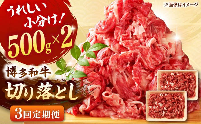 
            【全3回定期便】【たっぷり大容量！】博多和牛 切り落とし 1000g(500ｇ×2Ｐ） ▼ 牛肉 肉 にく 返礼品 美味しい お肉 家族 口コミ 食材 博多 本場 福岡 国産牛 特産品 大好評 冷凍 定期便 桂川町/株式会社 MEAT PLUS [ADAQ014]
          