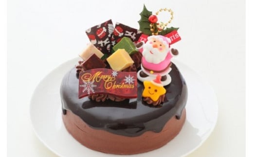 クリスマスケーキ ドリップクリスマスチョコケーキ 5号 ホール型 【2024年12月20日から23日発送予定】 15cm 3～5人向け クリスマス ケーキ チョコレート チョコ 冷凍 ロウソク付