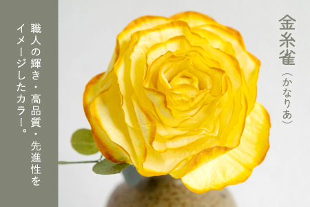 和紙の花 ディフューザー「さばえの色と香り」金糸雀（かなりあ）