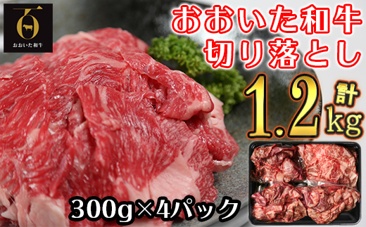 ＜生産者支援品＞おおいた和牛切り落とし1.2kg（300g×4p） ※真空パック 【匠牧場】＜102-002_5＞