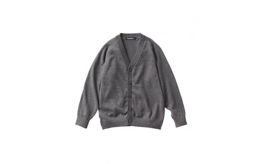 6-134 【ファミリア】Ｖネックカーディガン　綿100％　※グレー　９０ｃｍ　ALPEB007-GRY-90