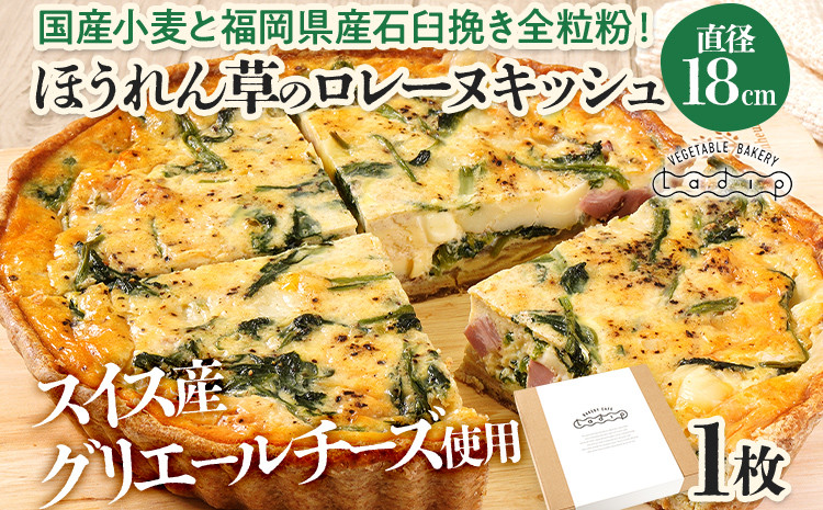 
            【女性に人気】ほうれん草のロレーヌキッシュ 国産小麦と福岡県産石臼挽き全粒粉 スイス産グリエールチーズ使用 冷凍 ホール ビスケット生地 福岡県 福岡 九州 グルメ お取り寄せ ※沖縄・離島は配送不可
          