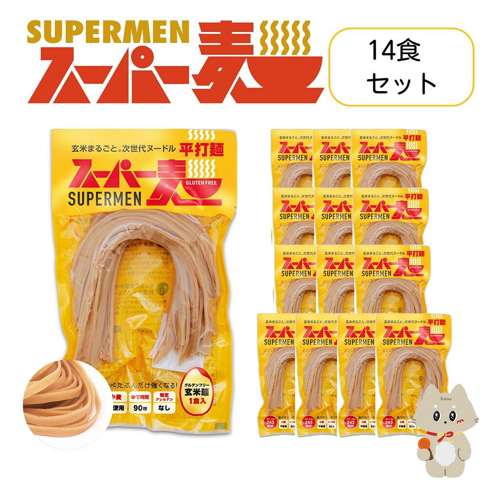 【ふるさと納税】スーパー麺　平打麺　14食セット スーパー麺 グルテンフリー 玄米 平打麺 麺 パスタ アレンジ 時短 無添加 ダイエット アレルゲンフリー セット 14食 100g お取り寄せ ふるさと納税 宮城県 丸森町 丸森【4600801】