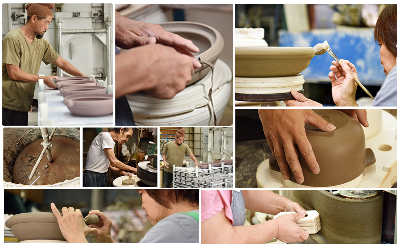 【萬古焼(ばんこやき)】Handmade土鍋 弥生陶園　職人が一つ一つ丁寧に成形し焼き上げる、こだわりの逸品　土鍋の国内生産80％のシェアを誇る伝統の萬古焼　TS-612 角グリルプレート（ハーフ）２