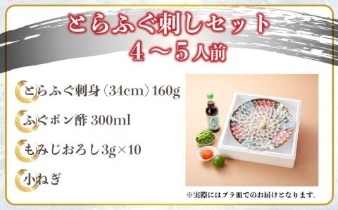 【 配送指定日必須 】 とらふぐ 刺身 セット 4～5人前 160g 【指定日がない場合最短出荷】