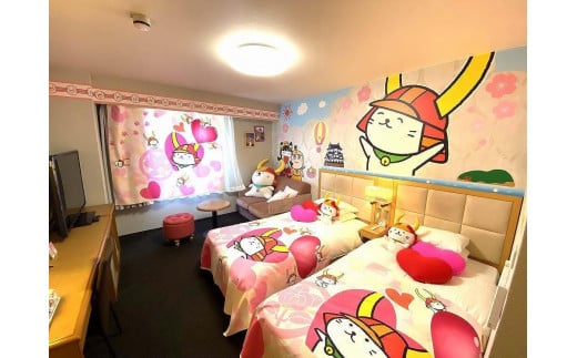 1泊朝食付 ペア宿泊券 大人2名 和定食 ハーフバイキング ひこにゃんルーム ご当地ルーム ひこにゃん 宿泊ペア 宿泊券 宿泊チケット チケット ホテル宿泊券 朝食付き 夫婦 カップル 友達 旅行 観光 ホテルサンルート彦根 滋賀 彦根
