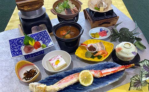 御前水 日和 タラバ蟹 足1本付ペア宿泊 1泊2食 チケット 宿泊 利用券 サウナ ホテル 旅行 宿泊券 北海道 クーポン 風呂 券 かに カニ タラバガニ 和食会席 温泉 源泉かけ流し 阿寒湖 釧路 F4F-8257