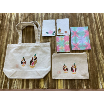 
            ＜障がい福祉事業のために＞手作りバッグ、手染め和紙等セット＜たけのこ柄＞【1315251】
          