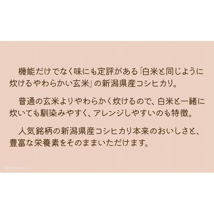 【定期便全6回】【栄養機能食品】白米と同じように炊けるやわらかい玄米 新潟県産コシヒカリ 900g×4袋（受注の翌月から毎月配送）