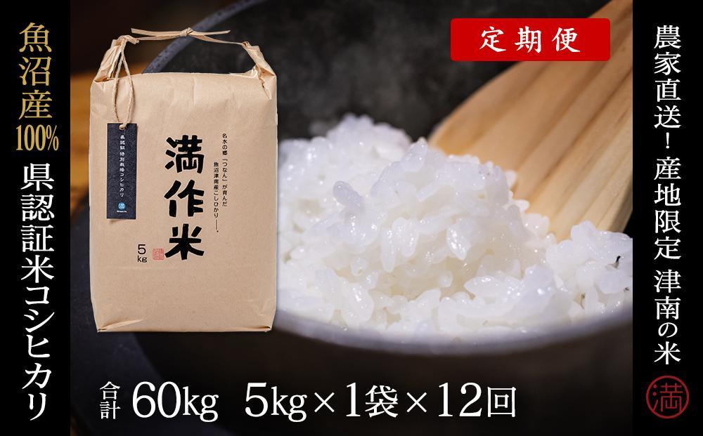 【令和8年産 先行予約】【12ヶ月定期便】合計60kg 5kg×12回 県認証魚沼産コシヒカリ129403-007
