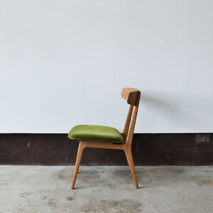 ダイニングチェア　01　オーク　モケットグリーン | インテリア 家具