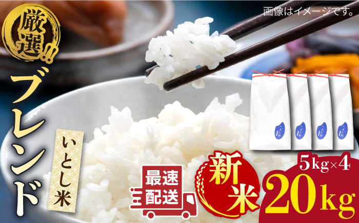 
            【1週間以内に発送】＼ 令和6年産新米 ／　いとし米 厳選ブレンド 20kg(糸島産) 糸島市 / 三島商店 [AIM078]
          