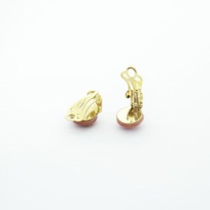 【美濃焼】ピンクむらタイルイヤリング(直径10mm)【1395294】