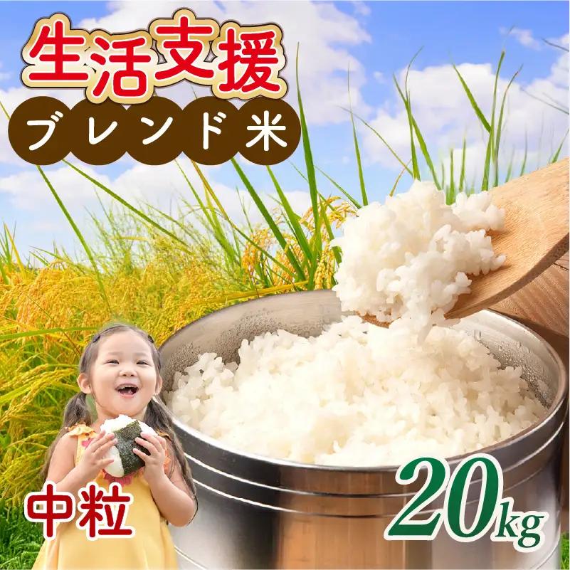訳あり中粒 近江ブレンド米 (20kg) ブレンド米