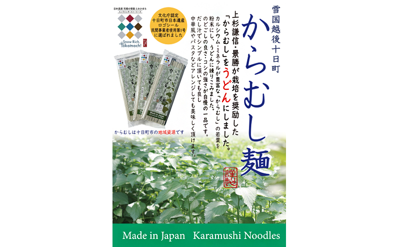 【豊富な栄養！】雪国越後十日町からむし麺（うどん）5束入りギフト（200g×5束）