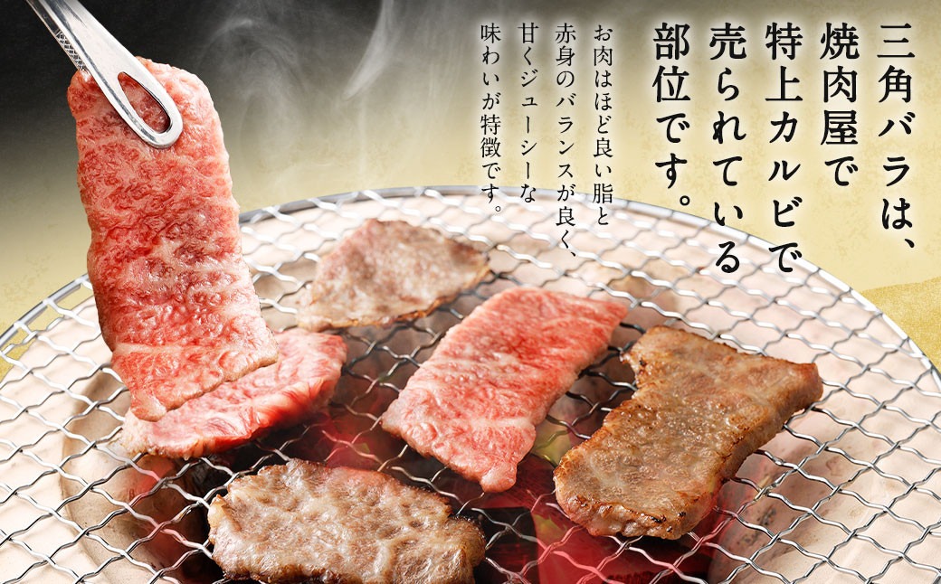 筑後 船小屋牛 三角バラ 500g 牛肉 焼肉 特上カルビ 冷凍