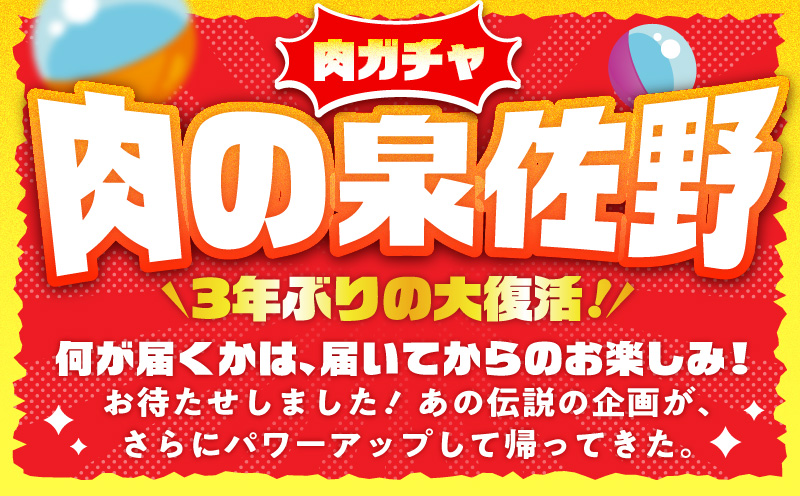 【期間限定】肉の泉佐野 ガチャ（寄附10,000円コース）【牛肉 焼肉 牛タン ハラミ カルビ BBQ ハンバーグ お楽しみ 大阪 泉佐野 大阪府 泉佐野市】