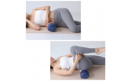 【特許・意匠取得／日本製】寝返りが整体になる《願えりまくらＬ(ロング)》グレーネイビー