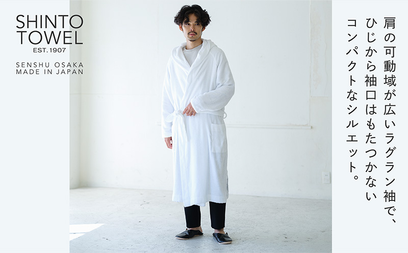 SHINTO TOWEL「ユキネ・バスローブ」Lサイズ（ホワイト）オーガニックコットン100%
