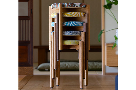 muniスツール【トショカン（青）×ウォルナット（ブラウン）】 イス 家具 インテリア 新生活