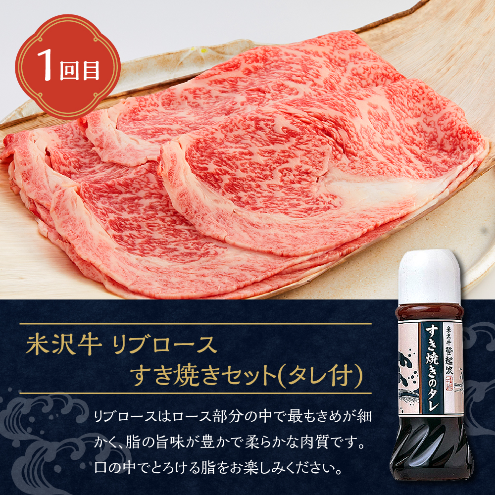 【明治27年創業 老舗米沢牛専門店】牛肉 米沢牛 6ヶ月定期便 《冷蔵》 ステーキ すき焼き しゃぶしゃぶ 味噌粕漬 和牛 日本三大和牛 ブランド牛 米沢牛ブランド 国産 国産牛 人気 登起波 お取り