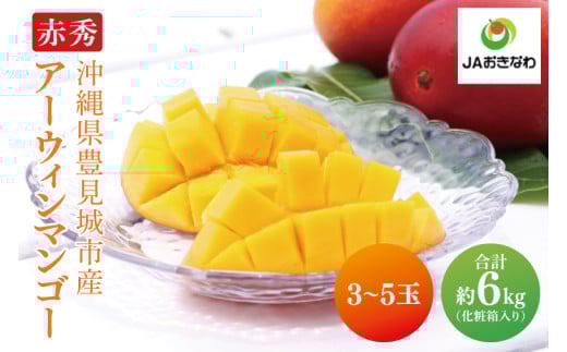 【2025年6月より順次発送】【先行予約】赤秀アーウィンマンゴー 3～5玉(約2kg)×3ケース(化粧箱)｜沖縄県 豊見城市 マンゴー アーウィンマンゴー フルーツ 果物 くだもの おきなわマンゴー ギフト 贈り物 化粧箱入り 先行予約(AE022)