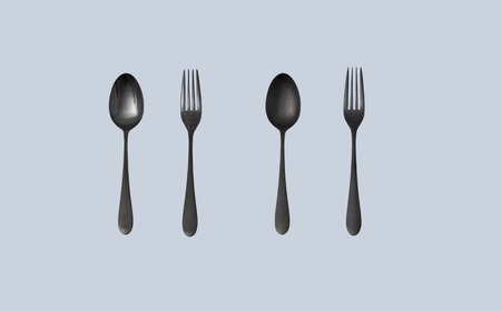 96【KURO】黒染めカトラリー大セット ステンレスカトラリー 一点物の風合い カトラリー つやつやとざらざらのカトラリーセット 燕三条製カトラリーセット 黒染めカトラリー 【013S017】