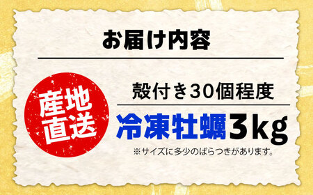 冷凍牡蠣 殻付き3kg 牡蠣[XAO030]