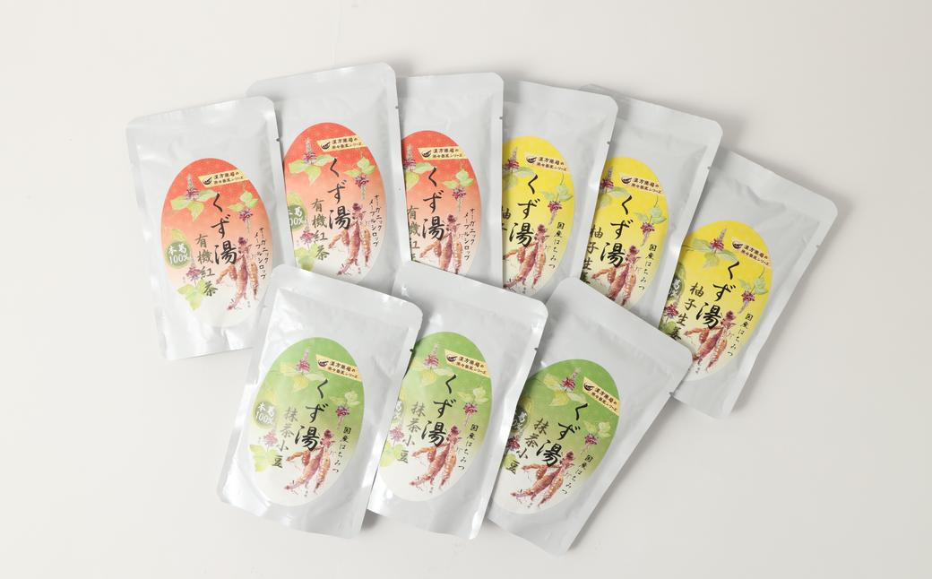 
【全6回定期便】レトルト 葛湯 (くずゆ) 3種セット 各120g×3袋×3種 ／ 合計54袋 葛湯 くずゆ 保存食 長期保存 手軽 長崎県 長崎市
