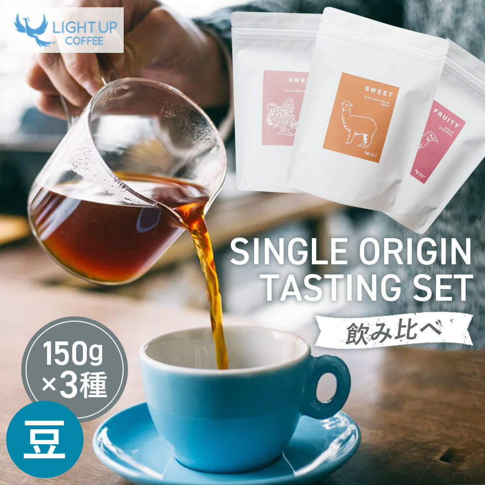【ふるさと納税】SINGLE ORIGIN TASTING SET　150g×3種類 ／ コーヒー豆 飲み比べ シングルオリジン スペシャルティコーヒー テイスティングセット 産地別 フルーティー ベリー 柑橘 浅煎り 中煎り ハンドドリップ 自宅用 ギフト コーヒー初心者 送料無料 東京都 [No.226]