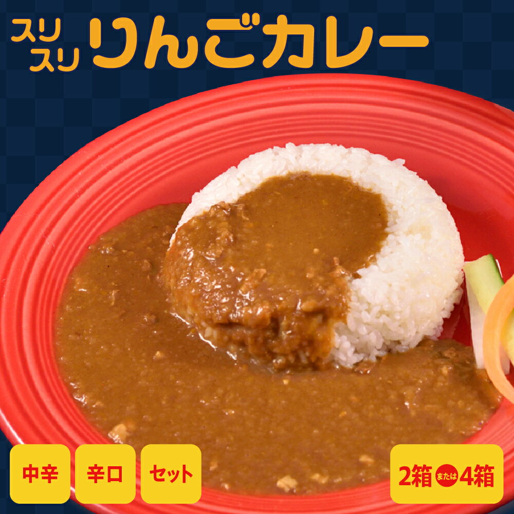 【ふるさと納税】レトルトカレー 選べる辛口と個数：( 中辛 / 辛口 / セット )( 2箱 / 4箱 ) すりおろし りんご 入り フルーツカレー 【 喫茶店 赤い屋根の「 駅 舎」で 人気 カレー レトルト 360g 林檎 かれー 加工品 五所川原 青森 】