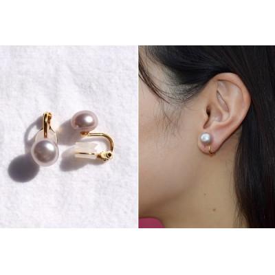 ふるさと納税 神戸市 淡水真珠イヤリング(パープル) |  | 01