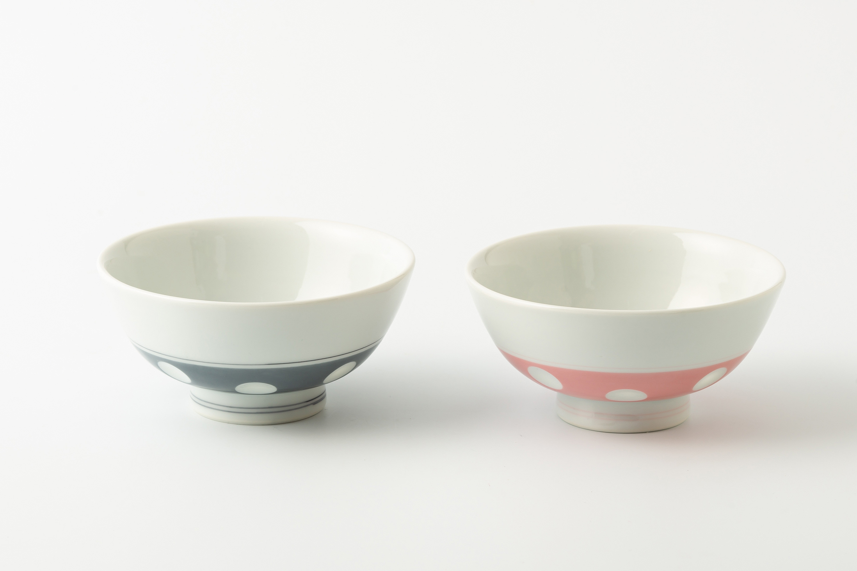 
            吉田焼 副千製陶所 カラー水玉 茶碗 2個セット 玉有
          