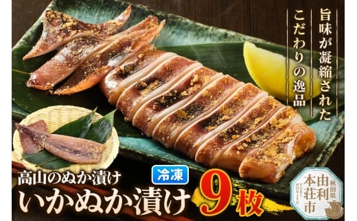 高山のぬか漬け いかぬか漬け 9枚 イカ 糠漬け 発酵食品 おかず 惣菜 冷凍