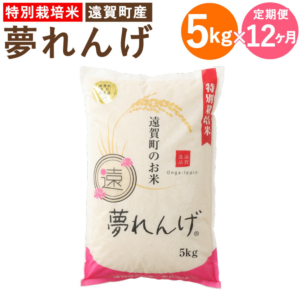 【ふるさと納税】【12ヶ月定期便】特別栽培米 夢れんげ 5kg×1袋 12回配送 合計60kg 定期便 夢つくし 元気つくし 精米 白米 お米 米 福岡 遠賀町産 九州産 国産 送料無料